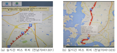 에이전트 SW를 통한 실시간 버스 위치 모니터링