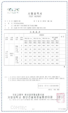 노즐 분사 시험 성적서