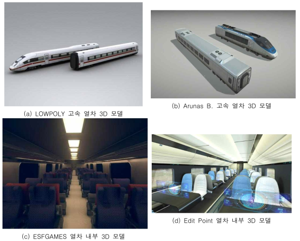 열차 및 열차 내부 3D모델