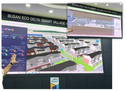 EDC 스마트빌리지 서비스의 대시보드에 3D 도시모델 데이터 출력
