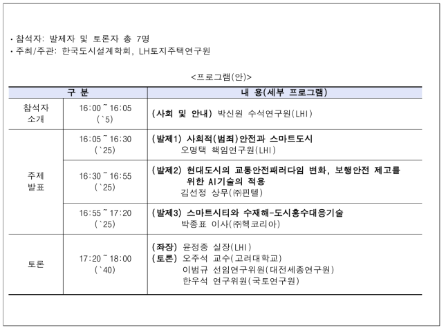 연사 프로필 및 토론자 현황