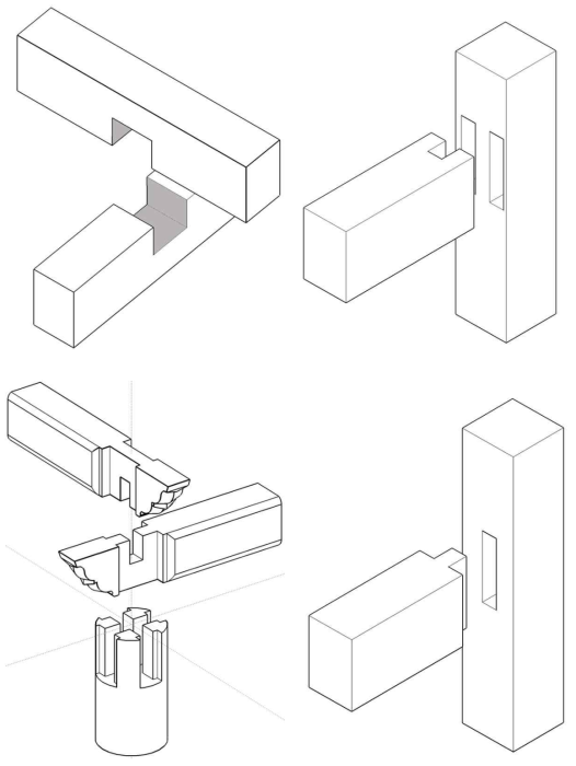 한옥식 구조 맞춤 연결 방법 (계속) (출처: 한국민족문화대백과사전, http://encykorea.aks.ac.kr/Contents/Item/E0071921#)