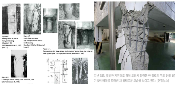 지진시 말뚝피해와 포항지진에서의 필로티 피해