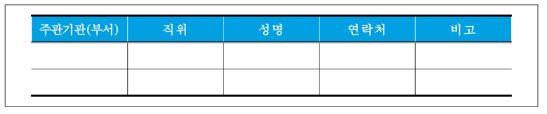 비상연락망 작성 양식