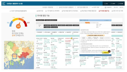 재난단계별 e-SOP 화면설계 (부서별 협업기능)