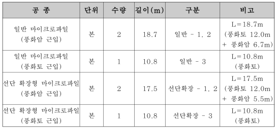 설계하중 기반 선단 확장형 마이크로파일 제원