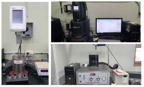 매스틱 아스팔트 평가용 시험장비(왼쪽부터 RV, DSR, BBR 시험기)
