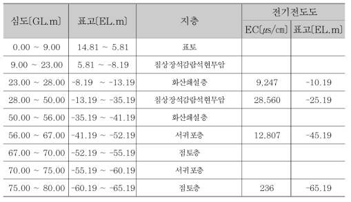 JW한장동 지질주상도