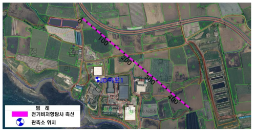 전기비저항탐사 위치도(JD하모1)
