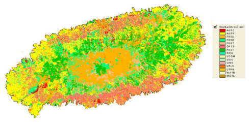제주유역의 토지피복도