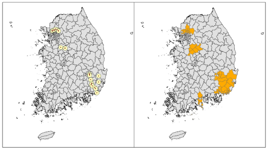 2차 중기교통시설투자계획의 영향권