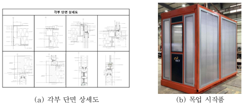 폴더블 모듈러 단면 상세도 및 시작품(mock-up)