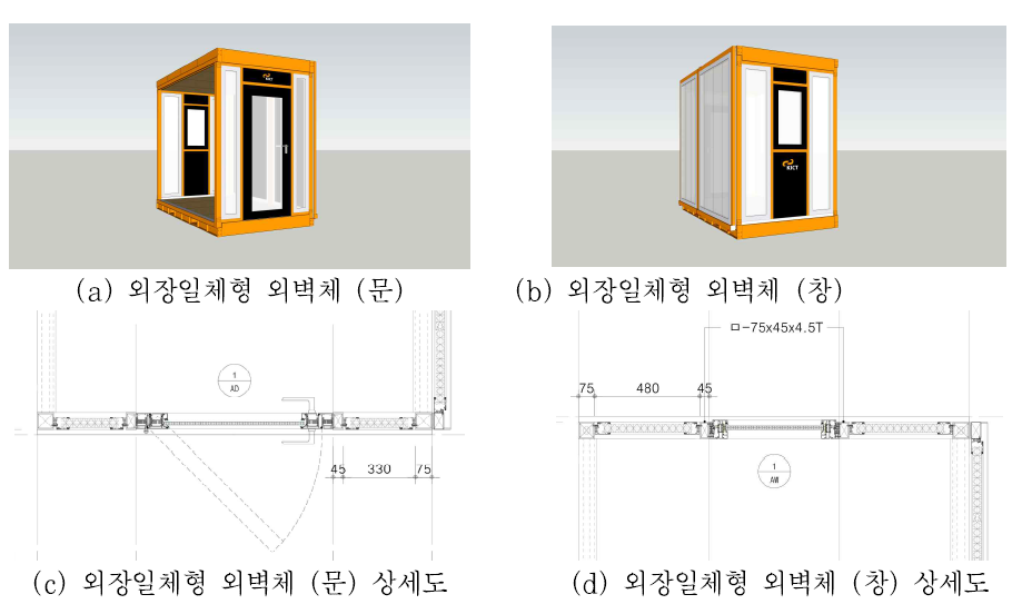 외장일체형 벽체 개구부 상세