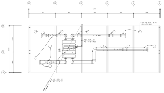 지붕 냉·난방 배관 평면도