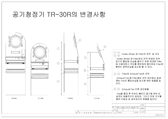 보텍스 팬 공기청정기 시작품 도면