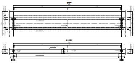 단순교 형식 평면도 및 종단면도