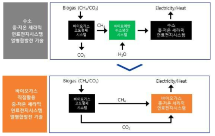 바이오가스 활용 중·저온형 세라믹연료전지 기반 에너지화 차별성