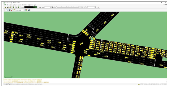 SUMO 시뮬레이션 동작화면