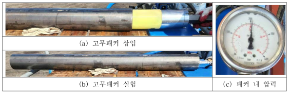 고무패커 자체 실내시험