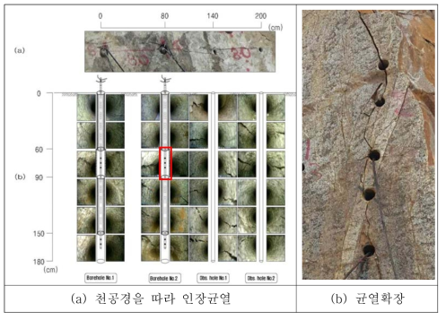 인터벌수압과 고무팽창압력에 의한 균열 생성 및 확장