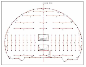 수압암반굴착 예상 단면도