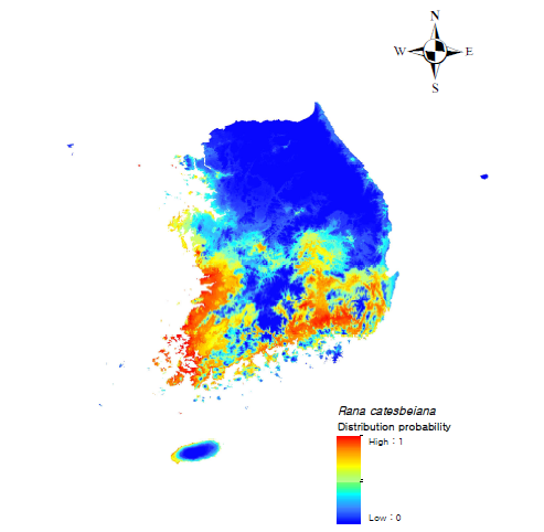 분포 데이터 기반 황소개구리의 분포 밀집도