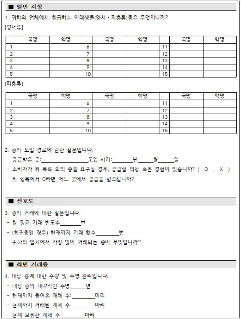 설문조사 문항