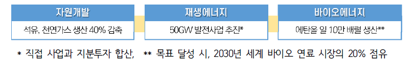 BP의 신사업 추진계획 : ~2030년 (※참조 : BP 지속가능보고서)