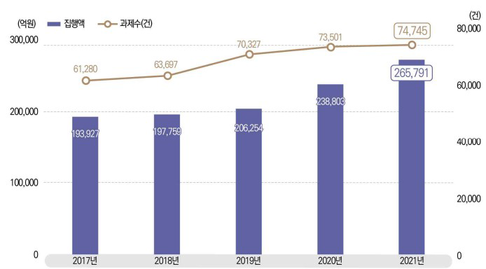 국가연구개발사업 집행액과 세부과제(2017-2021)