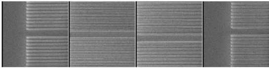 ICP를 사용해 SiNx 식각 및 생성된 Polymer 제거 위한 H2SO4 처리 후의 CD-SEM 사진