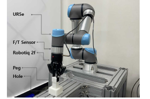 실환경 펙인홀 시스템 (UR5e, Robotiq 2f-85, Cartesian compliance controller)