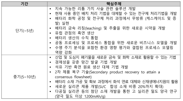 전략주제2: 배터리 소재의 지속가능한 추출 및 정화