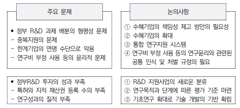 정부 R&D 분야 핵심 이슈 도출