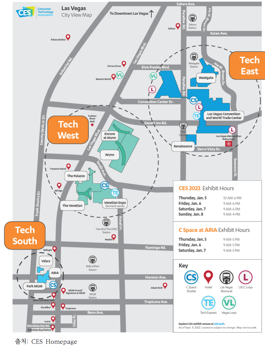 2023 CES 행사장 약도