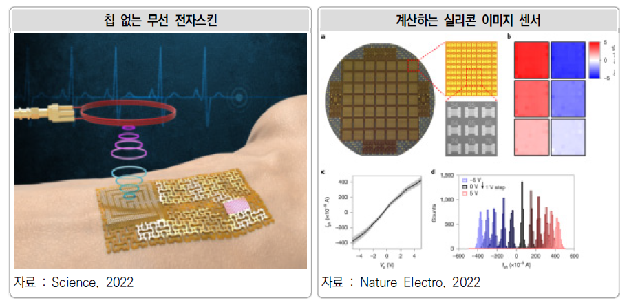 칩 없는 무선 전자스킨과 계산하는 실리콘 이미지 센서