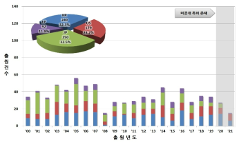 주요 출원국 연도별 특허동향