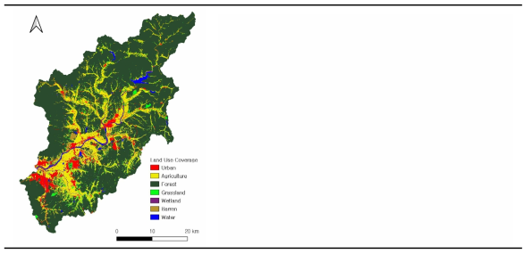 금호강 중상류 유역 표준유역도 및 토지이용도