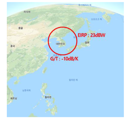 정보수집탑재체 서비스 빔 커버리지(안)