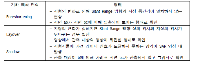 기하 왜곡 현상 및 형태