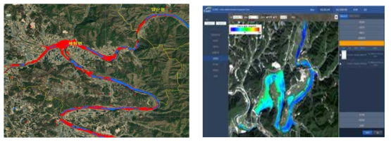 홍수 침수지역 분석 및 수질 모니터링 예시