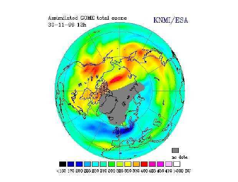 ERS-2/GOME map of ozone