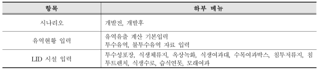 GI 및 LID 시뮬레이터의 프로젝트 구성