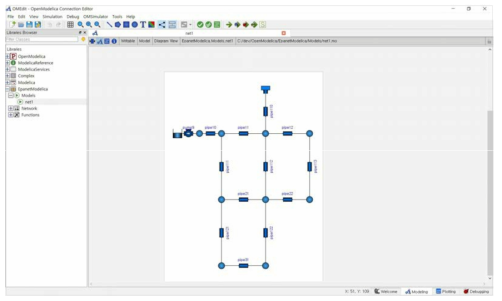 OpenModelica 기반 상수도 시뮬레이터 화면