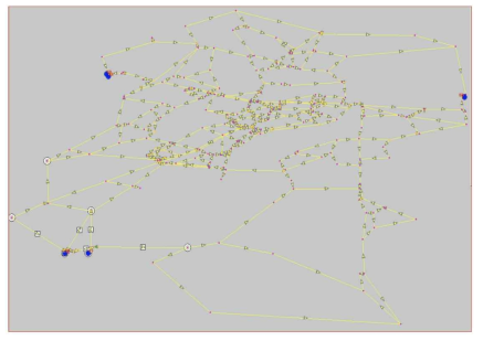 모델링된 워터 네트워크 * 참고: Detection and Localization of Water Leaks in Water Nets Supported by an ICT System with Artificial Intelligence