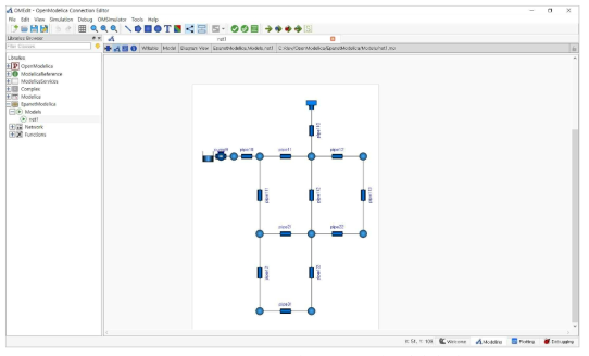 OpenModelica 기반 상수도 시뮬레이터 화면