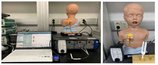 Lung sound simulator를 이용한 실험 구성 및 소리굽쇠를 이용한 왜곡 확인