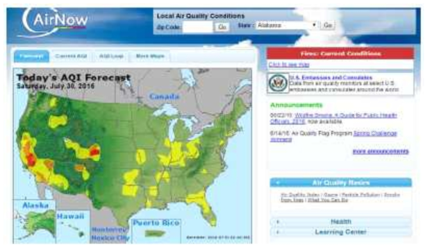 미국 환경 보호청의 AirNow