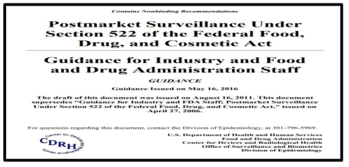 FDA 발간 522 시판 후 감시연구 업무용 해설서
