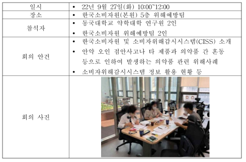 한국소비자원 안약 오인 점안 사고 관련 자문회의