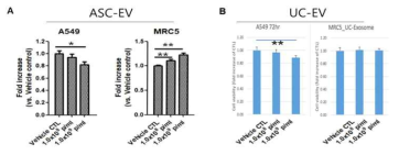 중간엽 유래 세포외소포(ASC- 및 UC-EV)의 in vitro 세포증식 영향 검증 (WST-1 assay)